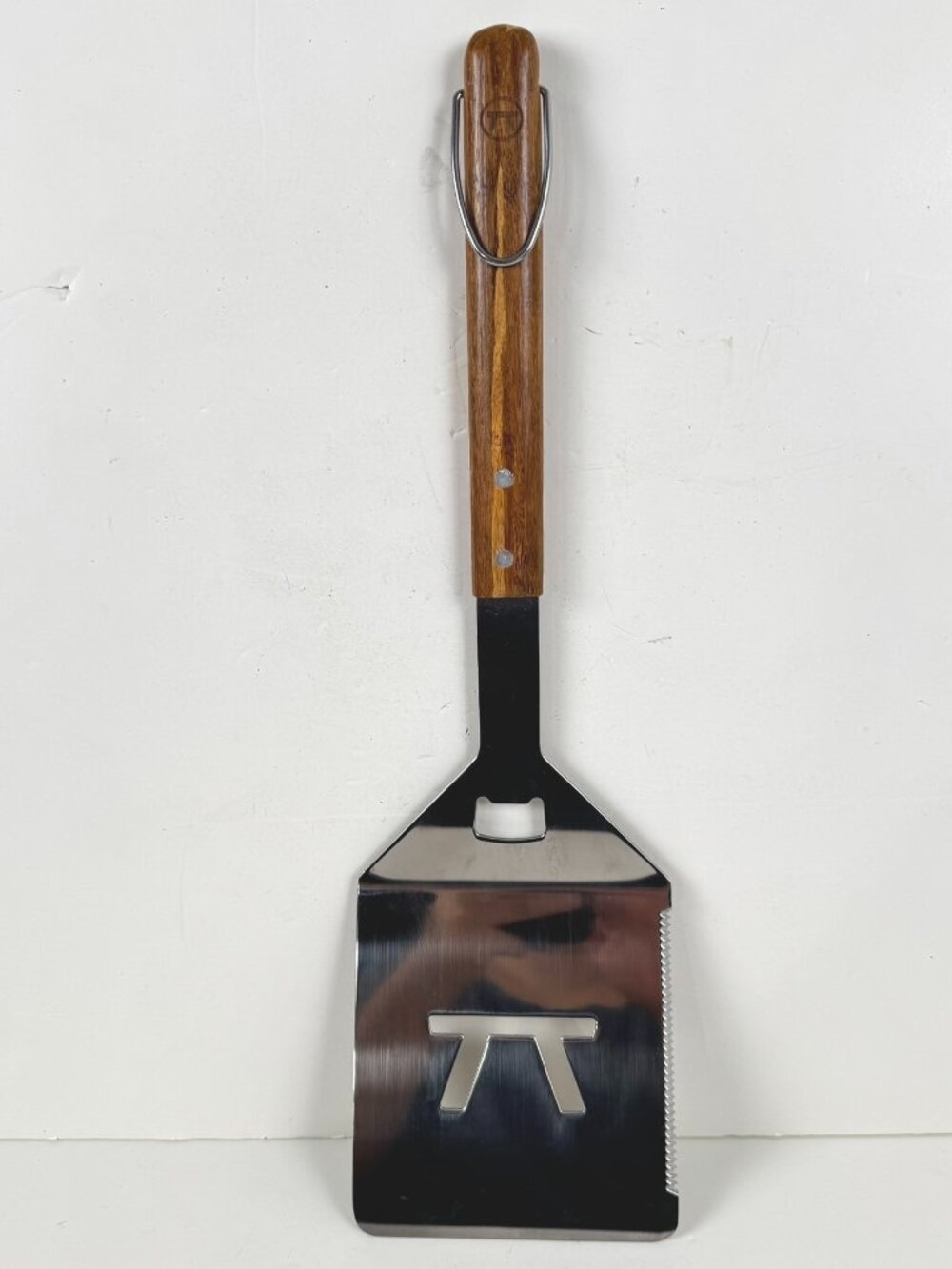 BBQ Grilling Large Spatula w/ Bottle Opener With Wood Handle 18in MC-269